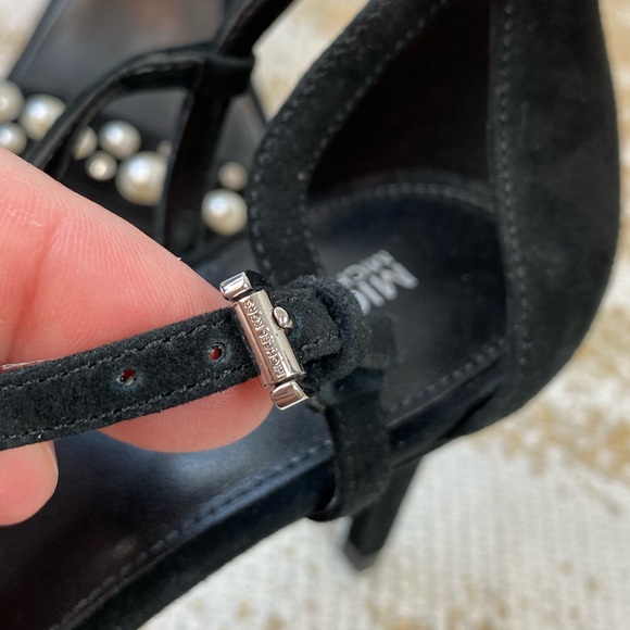 MICHAEL KORS Simone Black Suede Pearl Stud Dress Heels NWOT | Size 9 - Picture 14 of 16